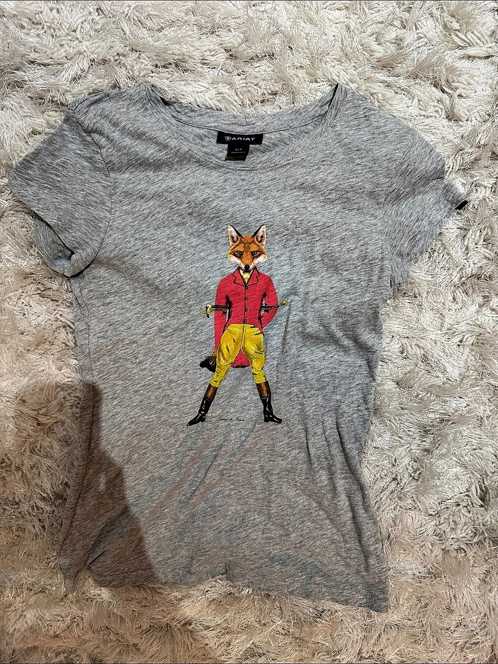 Ariat Fox Hunter Graphic Tee Gray Small